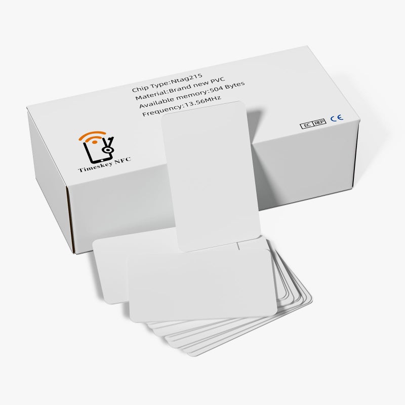 Timeskey NFC 200 Pack tag NTAG215 NFC Card 504 Bytes of Memory Compatible with Amiibo and TagMo, Suitable for All Mobile Devices That Support NFC - Image 1